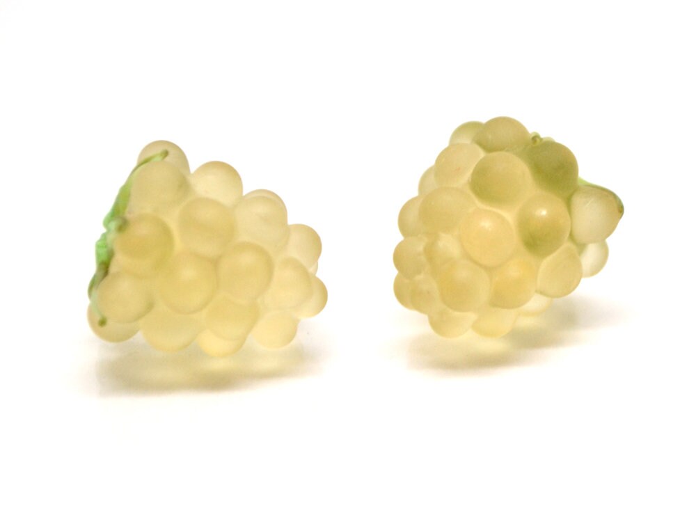 lampwork yellow raspberry, Frost glass berries, Lampwork berry, Lampwork fruit beads, Glass Raspberry