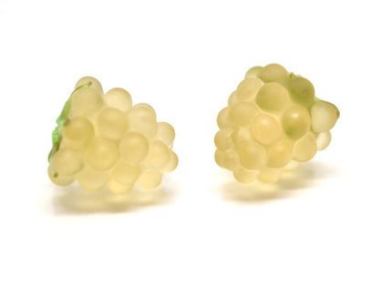 lampwork yellow raspberry, Frost glass berries, Lampwork berry, Lampwork fruit beads, Glass Raspberry