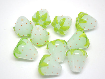 Pale blue Strawberry beads, Lampwork berry beads, Lampwork strawberry, Blue Berry beads, Artisan Lampwork, Berry jewelry, Glass berries