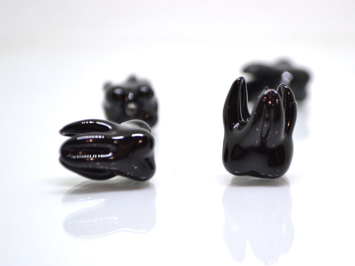 Black Glass tooth beads, Root tooth beads, Molar beads, Dentist gift prank, Teeth beads for jewelry, Lampwork beads, Teeth necklace