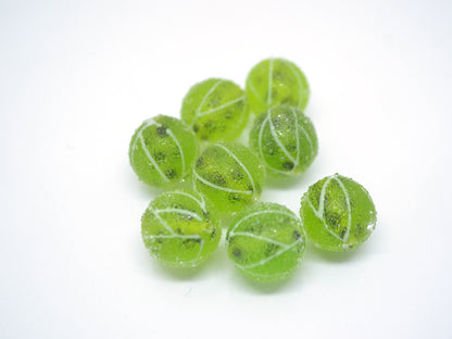 Lampwork gooseberry beads, Green berry beads, Glass berries, Garden berry beads, Glass gooseberry beads, Berry jewelry making