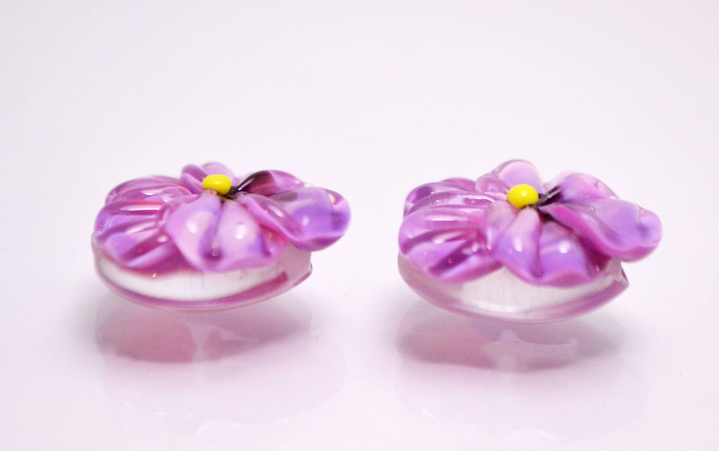 Pansy jewelry pansy lampwork bead pansy jewelry supply violet flower violet glass bead violet jewelry Floral Lampwork artisan lampwork