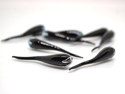 Black silver chili peppers, Lampwork chile beads, lampwork charms, Artisan lampwork, Farm lampwork, Vegetable beads, Lampwork vegetables