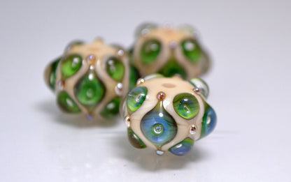 Space Lampwork bead handmade purple ivory lilac lampwork focal bead artisan lampwork bead lampwork bracelet  Jewelry Supply rondelle