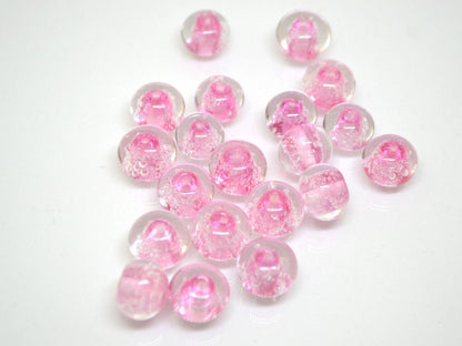 Pink Bubble beads, Glass handmade lampwork, Pink glass beads, Jewelry making, Pastel beads, SRA Artisan lampwork bracelet necklace beads set