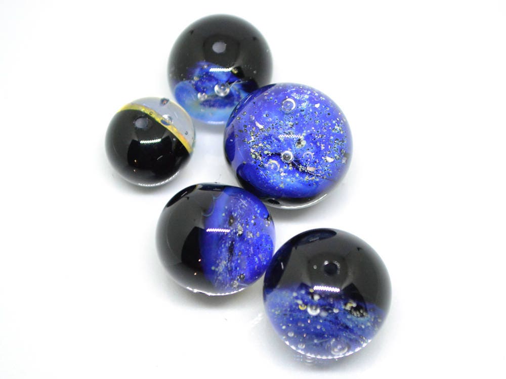 blue space beads galaxy jewelry diy project blue nebula necklace space jewelry artisan glass beads italian glass bead space inspire universe