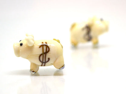 Glass piggy bank beads