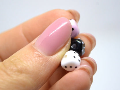 Glass dice beads, Handmade lampwork beads, 8mm glass cube beads, Funky dice glass beads, white glass dice, black dice, pink dice,opaque dice