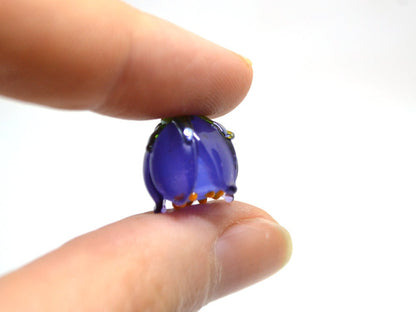 Purple bell flower beads, Lampwork bell beads, Purple flower beads, Artisan lampwork, handmade flower beads, 13mm beads, Floral lampwork