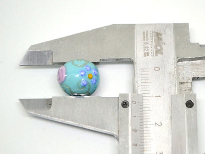 Sea Blue green Glass beads, Venetian Glass,  Vintage beads, Bohemian glass, Vintage jewelry, Beads for necklace, Artisan lampwork, flower