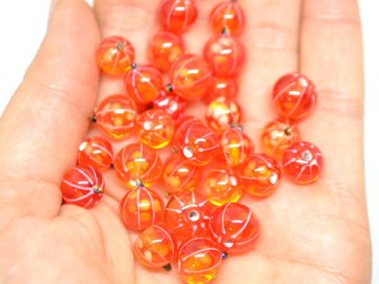 Glass currant beads, Orange lampwork berries, Glass berry, Lampwork currant, Artisan lampwork, Food glass beads, half-drilled beads