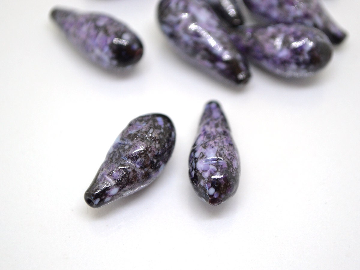 Glass honeysuckle beads, Purple lampwork beads, Purple berry beads, Glass berries, Lampwork berry, Artisan lampwork, Food glass beads