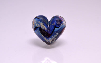 blue heart jewelry romantic bead wedding jewelry making glass heart sea glass bead shaped necklace blue artisan lampwork glass color heart
