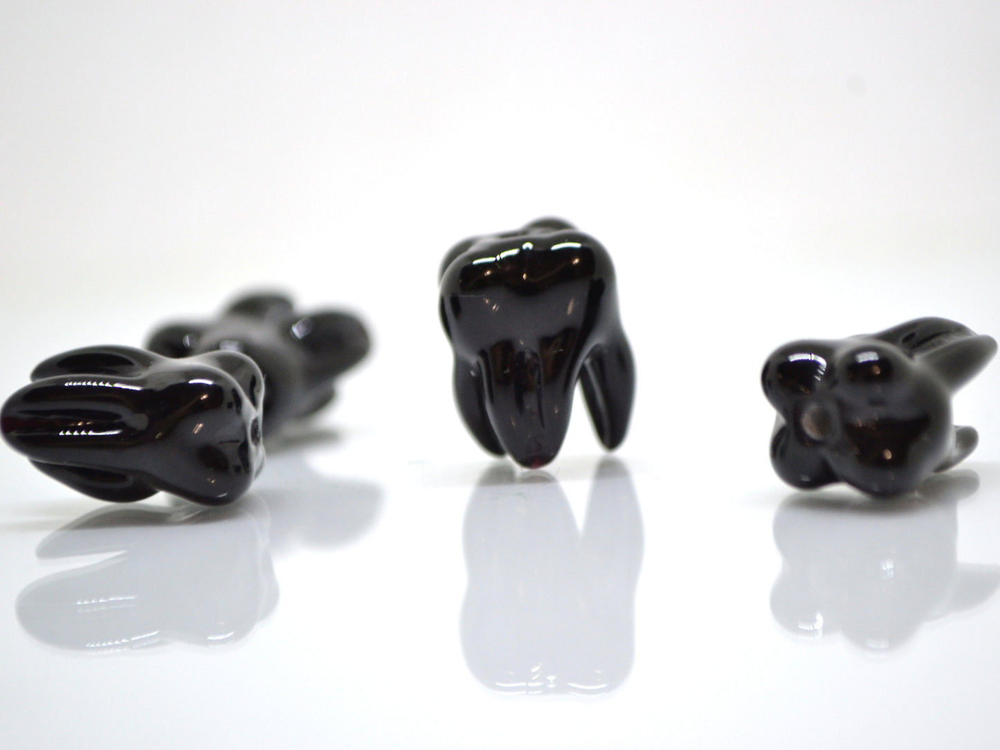 Black Glass tooth beads, Root tooth beads, Molar beads, Dentist gift prank, Teeth beads for jewelry, Lampwork beads, Teeth necklace