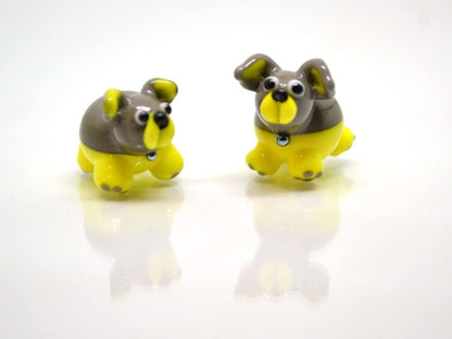 Glass dog beads