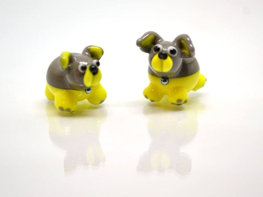 Glass dog beads