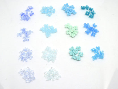Sky blue small flower beads, Aqua blue glass flowers, cute flowers for embroidery, mini glass flowers, Blue wedding beads, Something blue