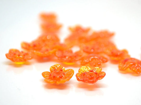 orange jewelry flower necklace making set handmade jewelry making set orange wildflower sunny orange glass beads transparent orange bright