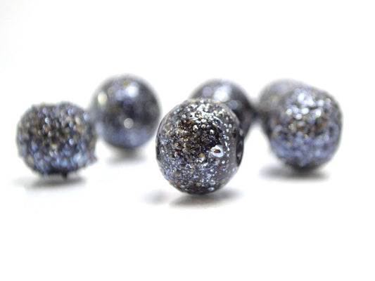handmade glass lampwork beads black mirror beads murano glass artisan lampwork meteorite jewelry making bracelet black bead stardust space