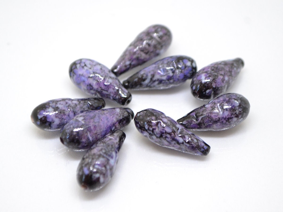 Glass honeysuckle beads, Purple lampwork beads, Purple berry beads, Glass berries, Lampwork berry, Artisan lampwork, Food glass beads