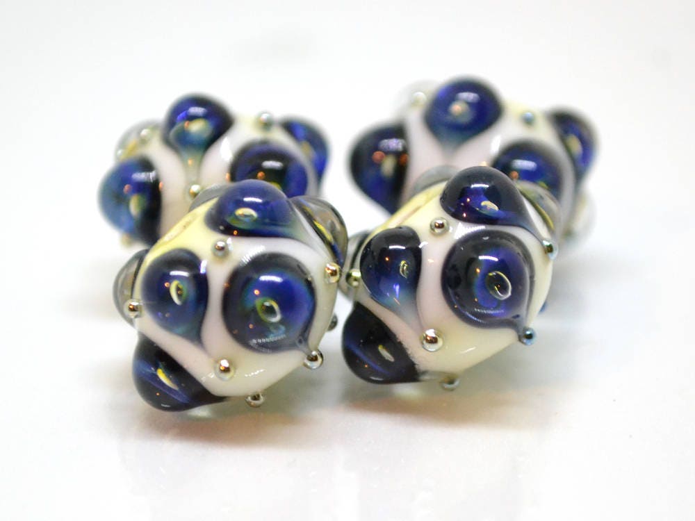 blue lampwork blue white lampwork glass beads white glass beads rondelle glass bead ocean drop ocean blue glass beads ocean jewelry supply