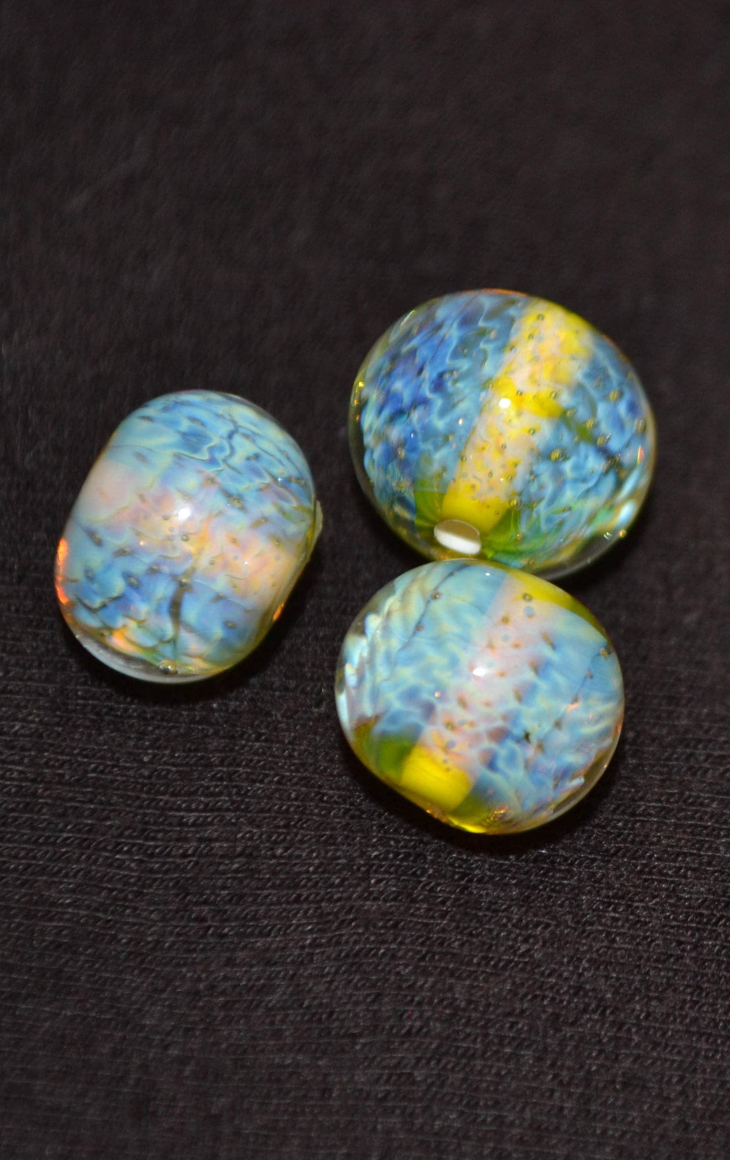 lampwork glass bead  Snake jewelry bead scale jewelry yellow blue scale glass beads for jewelry making set artisan lampwork yellow bead