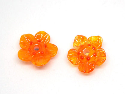 orange jewelry flower necklace making set handmade jewelry making set orange wildflower sunny orange glass beads transparent orange bright