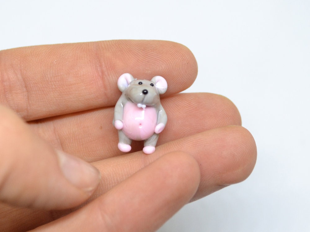 Glass Rat beads, Rat pendant charm, Tiny mouse bead, Jewelry making, Year of the rat, chinese new year, new year gift, Symbol of the year