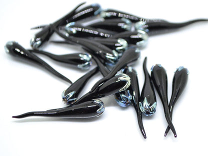 Black silver chili peppers, Lampwork chile beads, lampwork charms, Artisan lampwork, Farm lampwork, Vegetable beads, Lampwork vegetables