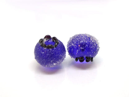 Frost glass berries, Lampwork blue cobalt blueberry, Lampwork berry, Northcountry Blueberry