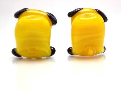 glass dog charm year of the dog new year 2018 gift dog pendant new year pendant dog kids jewelry making yellow dog black dog smiling dog