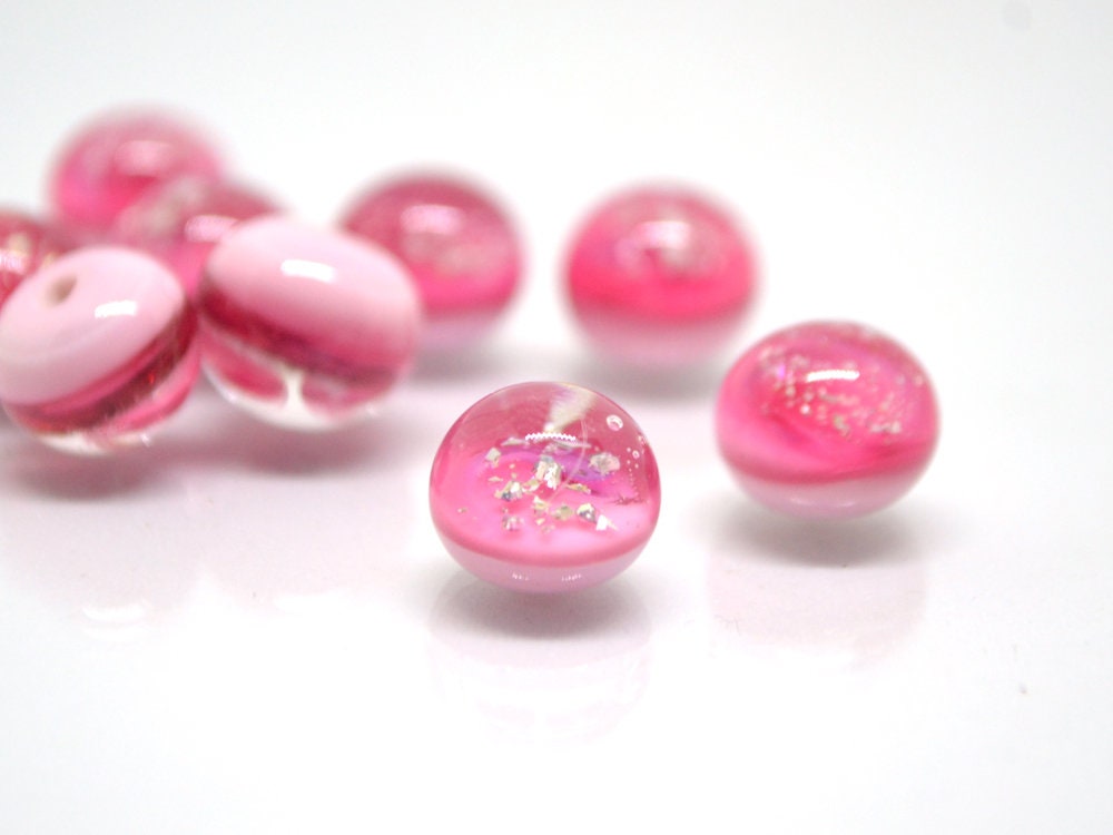 Handmade glass universe beads, Space lampwork, Galaxy beads for earrings,Half-drilled beads,Glass galaxy,Pink lampwork galaxy,galaxy jewelry