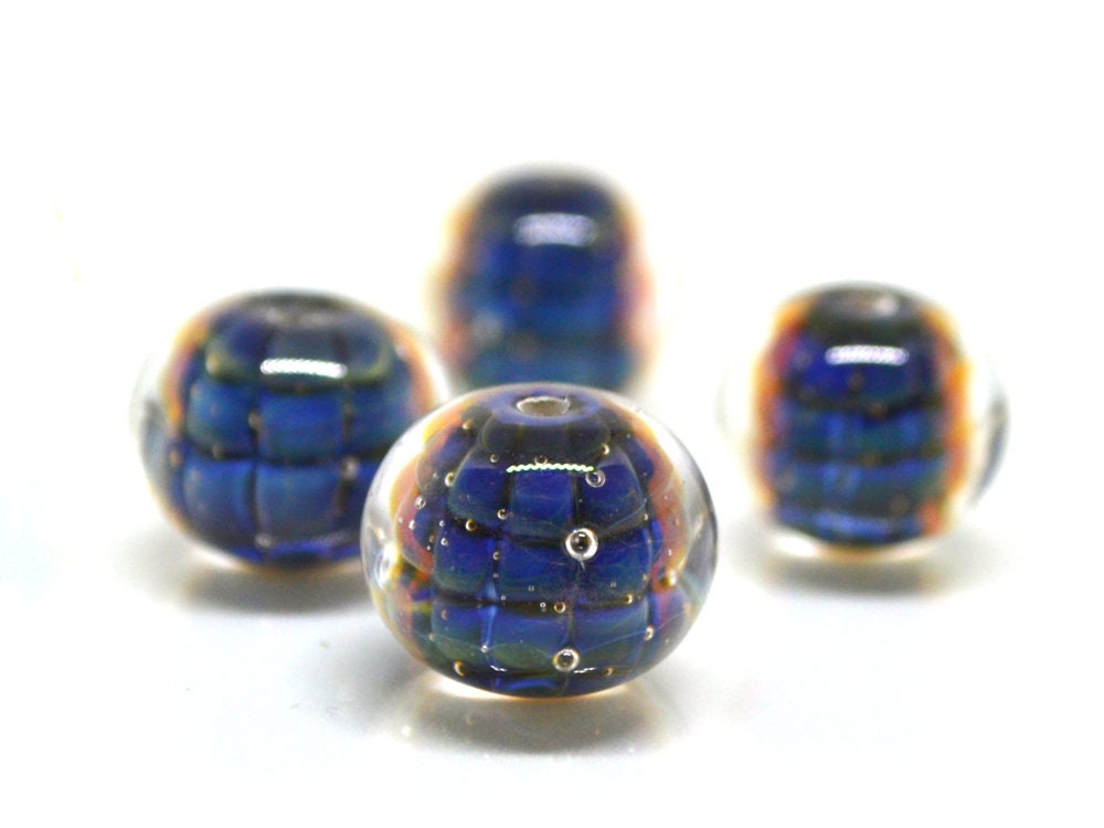 glass beads set for bracelet making lampwork beads blue glass beads green crocodile stripes beads reptile artisan lampwork rondelle lampwork