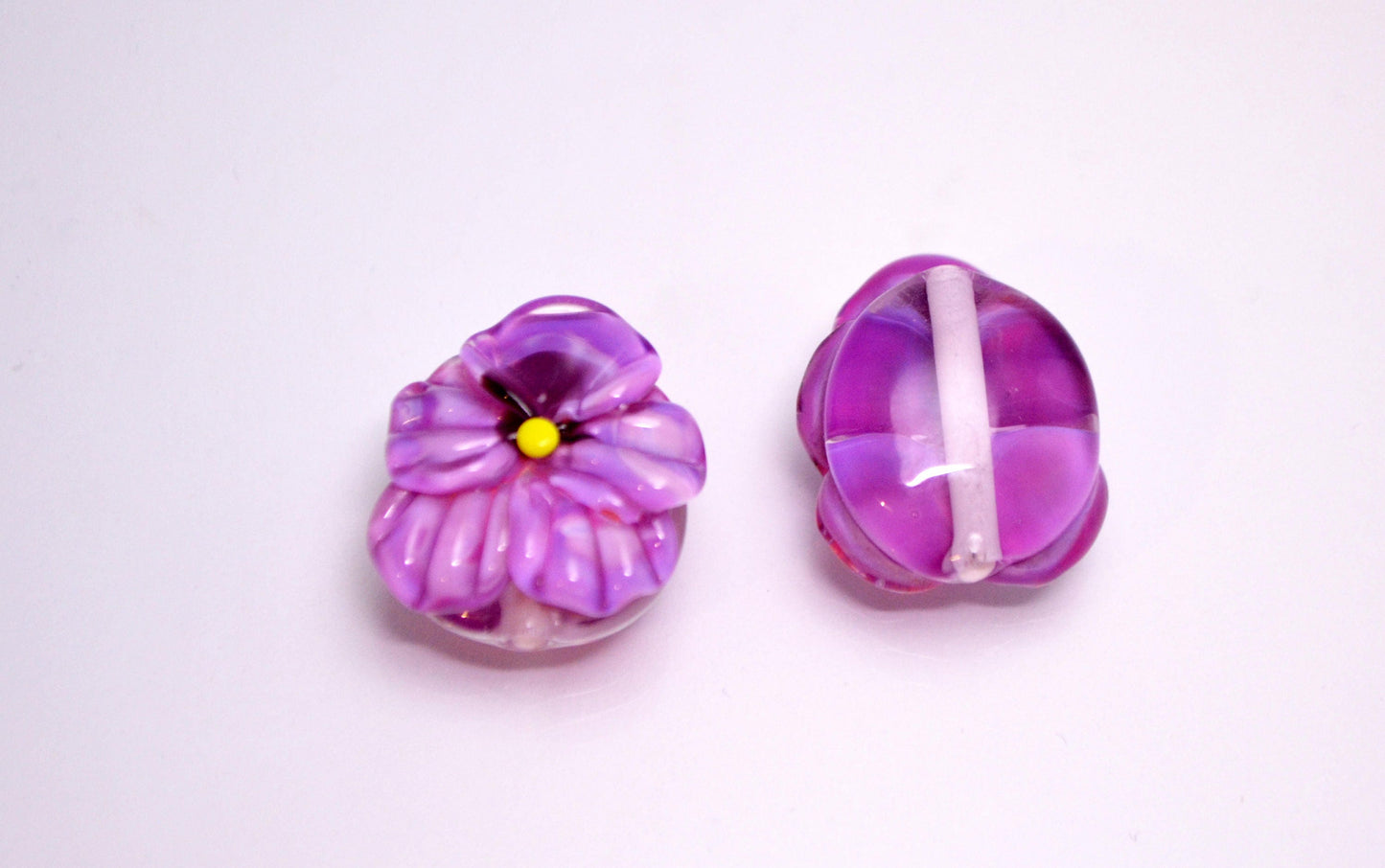 Pansy jewelry pansy lampwork bead pansy jewelry supply violet flower violet glass bead violet jewelry Floral Lampwork artisan lampwork