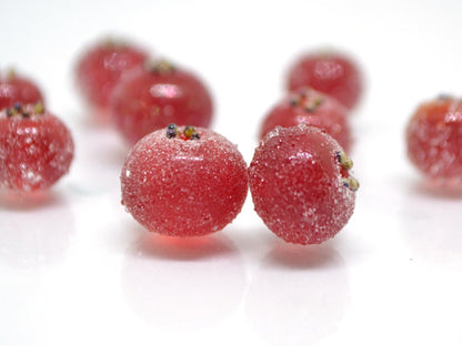 Red frost currant glass beads, Frosted glass berries, Lampwork berry, Lampwork currant, Glass Redcurrant,Lampwork glass beads,Handmade beads