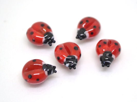 Lampwork ladybug beads
