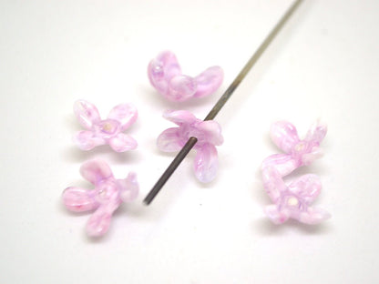 Lavender pink flower beads, Matiola flower beads, Tiny flowers, 12mm flower beads, Handmade glass beads, Artisan lampwork, Floral lampwork