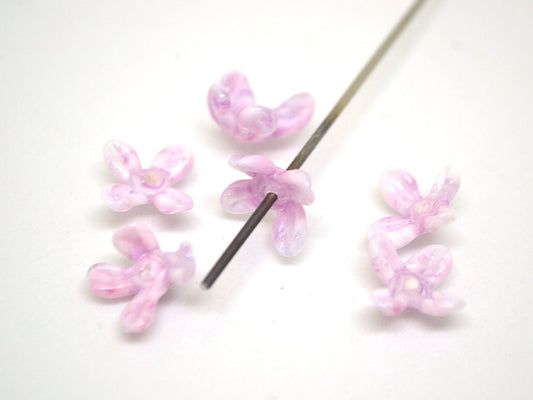 Lavender pink flower beads, Matiola flower beads, Tiny flowers, 12mm flower beads, Handmade glass beads, Artisan lampwork, Floral lampwork