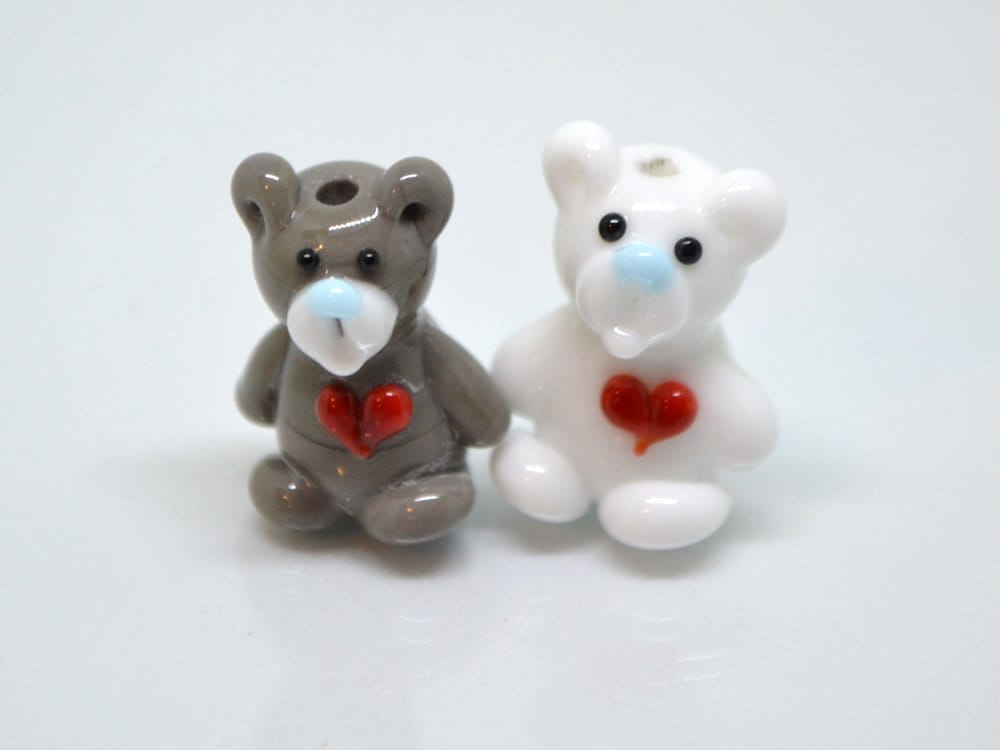 Lampwork bear beads