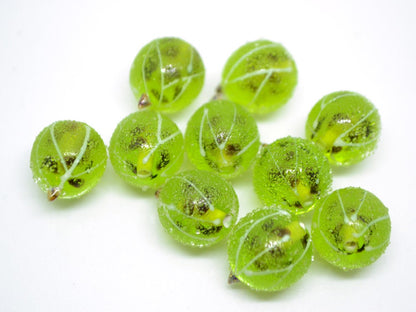 Glass gooseberry beads, Lampwork gooseberry beads, Glass berries, Gardener gift, Fruit sculpture, Forrest berry, Garden berry, Half drilled