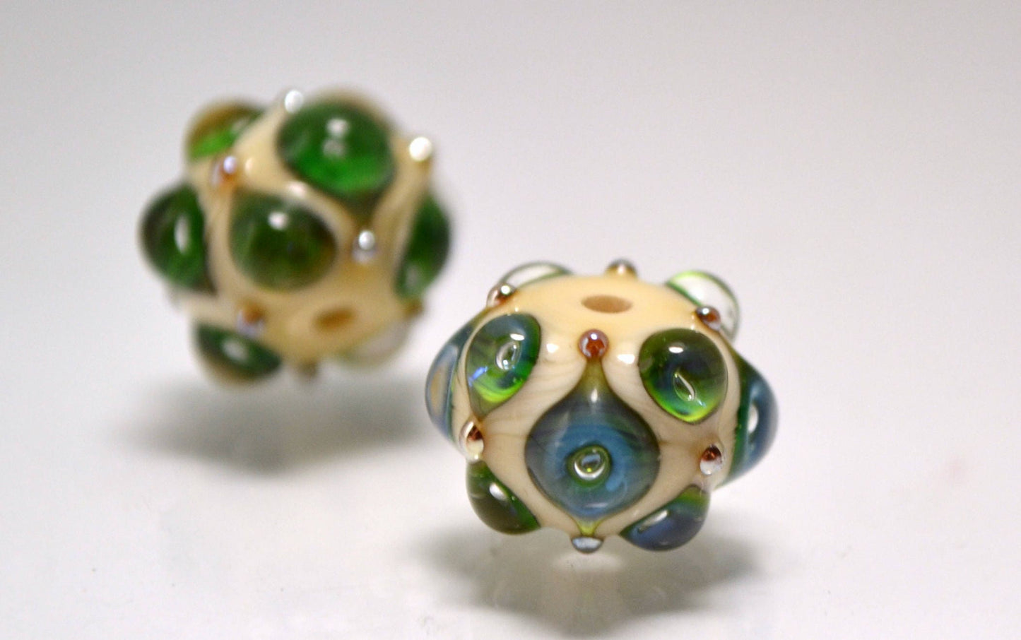 Space Lampwork bead handmade purple ivory lilac lampwork focal bead artisan lampwork bead lampwork bracelet  Jewelry Supply rondelle