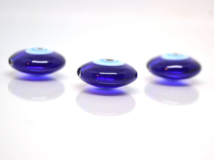 Evil Eye glass Beads protection beads murano glass lentil eye beads lampwork glass art beadwork turkish evil eye protection jewelry blue