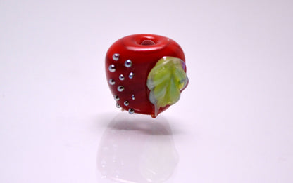 Apple glass bead lampwork fruit bead red apple summer jewelry making bracelet jewelry fruit artisan lampwork handmade mini fruit mini apple