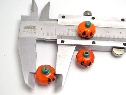 helloween glass pumpkin orange beads artisan lampwork jewelry making set handmade halloween pumpkin mask jewelry cute earrings pendant