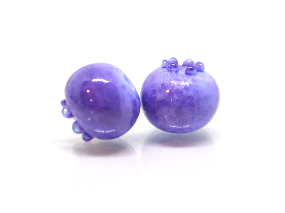 Glass purple blueberry, Lampwork berry, Lavender purple glass berries, Realistic berry