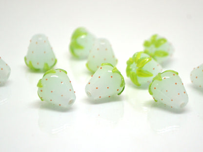 Pale blue Strawberry beads, Lampwork berry beads, Lampwork strawberry, Blue Berry beads, Artisan Lampwork, Berry jewelry, Glass berries