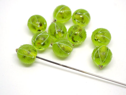 Glass gooseberry beads, Lampwork gooseberry beads, Glass berries, Gardener gift, Fruit sculpture, Forrest berry, Garden berry, Half drilled