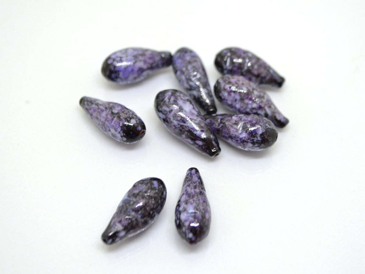 Glass honeysuckle beads, Purple lampwork beads, Purple berry beads, Glass berries, Lampwork berry, Artisan lampwork, Food glass beads