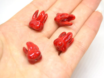 Red tooth beads, Red Molar beads, Glass Root tooth beads, Dentist gift, Dentist surprise,Lampwork beads, Teeth necklace