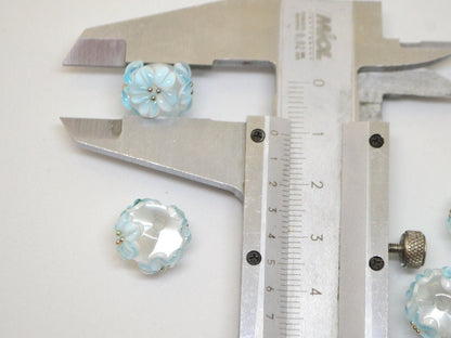 blue flower beads with flower bracelet wedding bridal bracelet making jewelry lampwork handmade artisan lampwork top quality beads tender